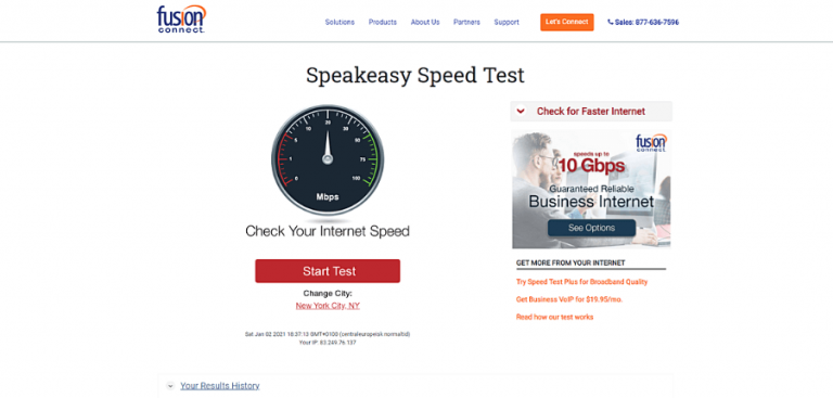 bandwidth speed test speakeasy
