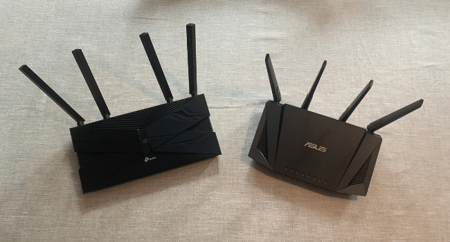 Tp-Link AX50 and the ASUS RT-AX3000 side by side